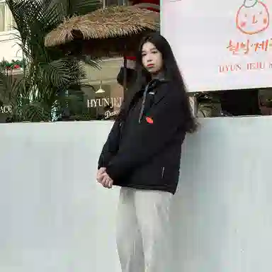 大卫贝肯 美式复古假两件趣味卡通爪印字母印花连帽保暖宽松纯色面包棉服垂感加绒加厚长裤休闲运动套装 男女同款