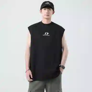 大卫贝肯 美式字母印花无袖宽松百搭背心 男女同款