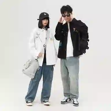 大卫贝肯 美式高街潮流涂鸦图案设计日常通勤百搭舒适长袖翻领衬衫 男女同款