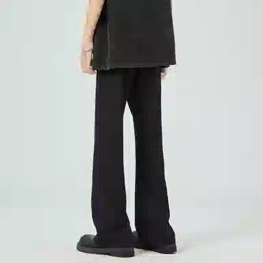 大卫贝肯 美式高街西裤可拆卸织带扣宽松纯色显高直筒轻薄透气垂坠感微喇休闲裤 男女同款