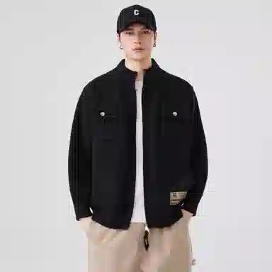 大卫贝肯 美式复古高街立领日常通勤休闲百搭亲肤舒适轻松惬意慵懒高级感开衫针织衫 男女同款