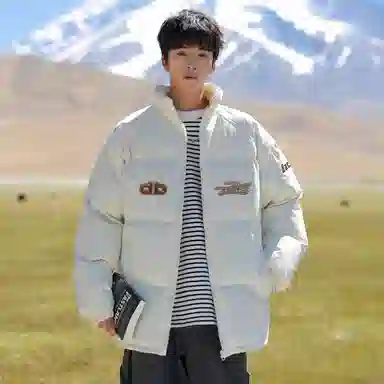 大卫贝肯 美式复古学院风宽松休闲加厚学生立领保暖面包棉服 男女同款