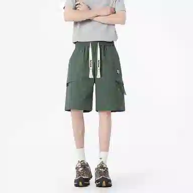 大卫贝肯 美式高街简约字母户外运动通勤宽松百搭潮流舒适个性直筒机能工装五分休闲短裤 男女同款