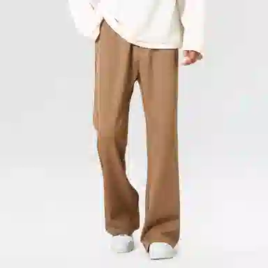 大卫贝肯 美式高街西裤可拆卸织带扣宽松纯色显高直筒轻薄透气垂坠感微喇休闲裤 男女同款