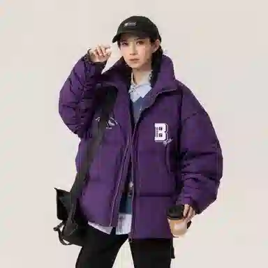 大卫贝肯 美式经典纯色日常通勤百搭休闲长袖面包服羽绒服 男女同款