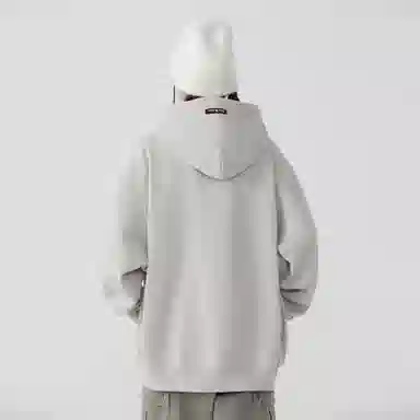 大卫贝肯 美式高街简约基础款字母印花潮流时尚百搭加绒加厚舒适保暖宽松休闲连帽卫衣 男女同款 黑色