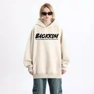 大卫贝肯 美式高街学院风宽松休闲加绒加厚百搭保暖长袖卫衣 男女同款