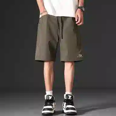 大卫贝肯 美式街头简版城市机能字母设计款直插口袋宽松百搭休闲潮流工装短裤 男女同款