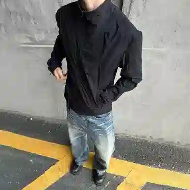 大卫贝肯 冰丝凉感美式复古高街简约网眼设计城市户外通勤正肩型透气防紫外线百搭时尚休闲运动防晒服 男女同款