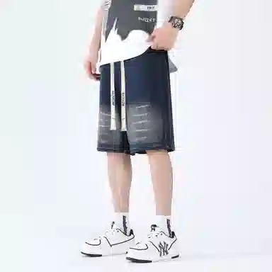 大卫贝肯 美式复古简约直筒休闲短裤 男女同款