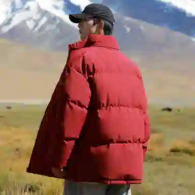 大卫贝肯 美式复古学院风宽松休闲加厚学生立领保暖面包棉服 男女同款