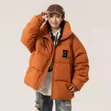 大卫贝肯 美式经典纯色日常通勤百搭休闲长袖面包服羽绒服 男女同款