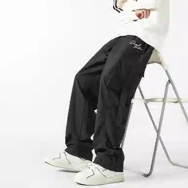 大卫贝肯 美式复古街头机能风字母印花立体大口袋抽绳休闲宽松阔腿伞兵工装裤 男女同款