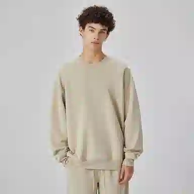 大卫贝肯 简约基础款美式复古纯色日常通勤百搭圆领休闲宽松落肩袖套头卫衣 男女同款