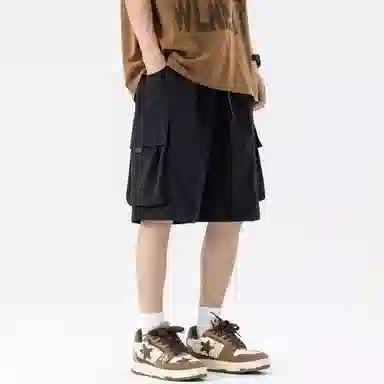 大卫贝肯 ×贝肯熊 联名款 幸运四叶草打碎字母印花透气圆领短袖手写撞色工装五分裤休闲运动套装 男女同款