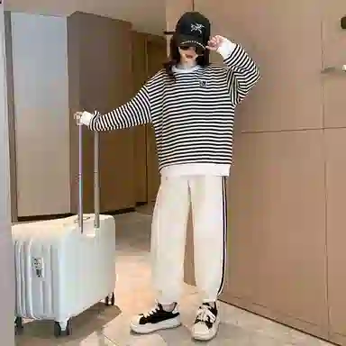 唐狮童装 圆领套头落肩上衣宽松束脚裤休闲运动套装 儿童款