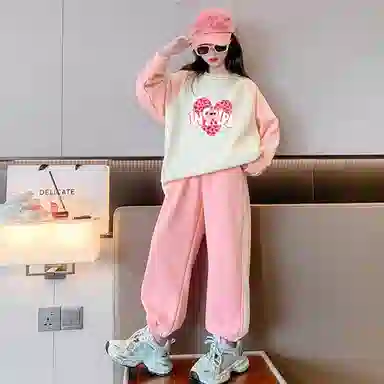 唐狮童装 圆领套头插肩上衣长裤休闲运动套装 儿童款