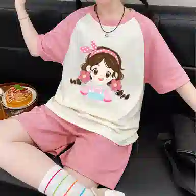 中童 唐狮童装 卡通舒适亲肤休闲运动套装 白色