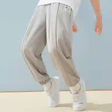 唐狮童装 纯色舒适束脚休闲裤 儿童款 浅灰色