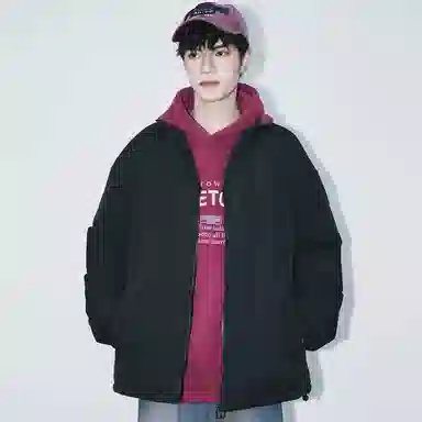 布客行 美式简约户外基础款无性别主义学院风纯色宽松休闲透气百搭立领夹克 男女同款