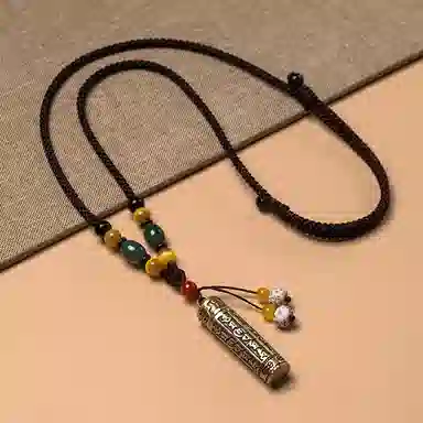 久爱 藏式复古经文可打开装东西黄铜吊坠男士挂饰本命年转运珠沉稳气质 其他 项链 男款