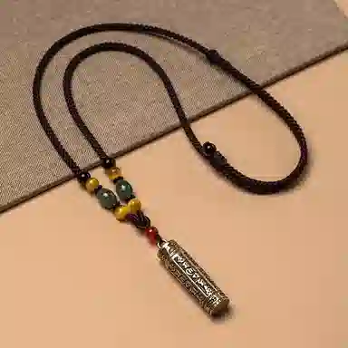 久爱 藏式复古经文可打开装东西黄铜吊坠男士挂饰本命年转运珠沉稳气质 其他 项链 男款