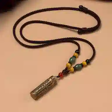 久爱 藏式复古经文可打开装东西黄铜吊坠男士挂饰本命年转运珠沉稳气质 其他 项链 男款