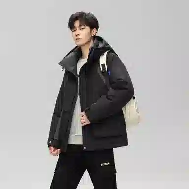 鸭鸭 拼色时尚韩版休闲短款羽绒服 通用