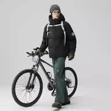 鸭鸭 紫钻系列 中青年时尚韩版潮流百搭短款连帽外套户外运动防风保暖休闲面包羽绒服 男女同款