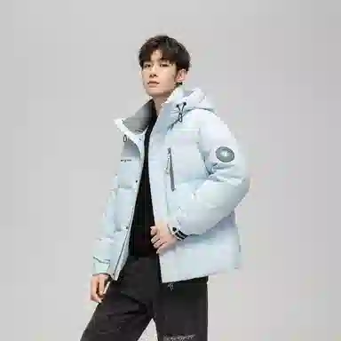 鸭鸭 紫钻系列 中青年时尚韩版潮流百搭短款连帽外套户外运动防风保暖休闲面包羽绒服 男女同款