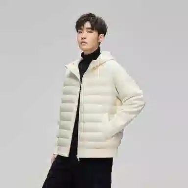 鸭鸭 轻薄拼接连帽休闲户外保暖羽绒服 男女同款