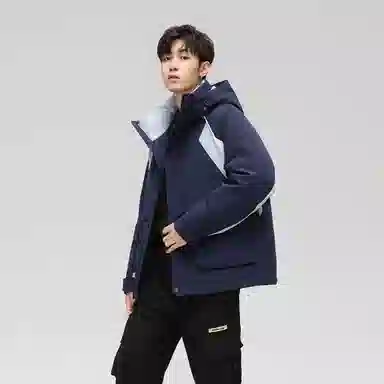 鸭鸭 拼色时尚韩版休闲短款羽绒服 通用