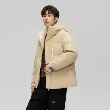 鸭鸭 紫钻系列 中青年时尚韩版潮流百搭短款连帽外套户外运动防风保暖休闲面包羽绒服 男女同款