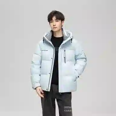 鸭鸭 紫钻系列 中青年时尚韩版潮流百搭短款连帽外套户外运动防风保暖休闲面包羽绒服 男女同款