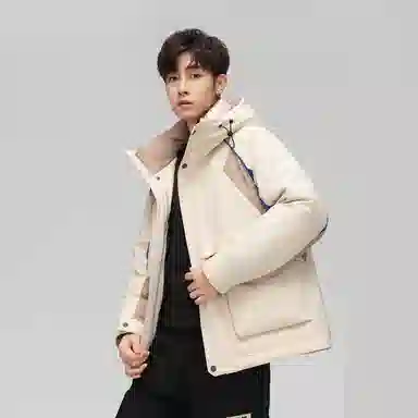 鸭鸭 拼色时尚韩版休闲短款羽绒服 通用