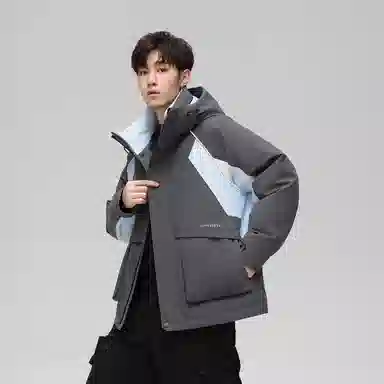 鸭鸭 拼色时尚韩版休闲短款羽绒服 通用