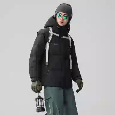 鸭鸭 紫钻系列 中青年时尚韩版潮流百搭短款连帽外套户外运动防风保暖休闲面包羽绒服 男女同款