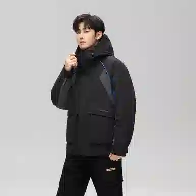 鸭鸭 拼色时尚韩版休闲短款羽绒服 通用