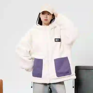 KW Magic Tape Reversible Windproof Hooded Cotton Jacket