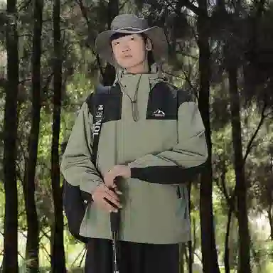 KW Mountain Print Windproof Waterproof Jacket