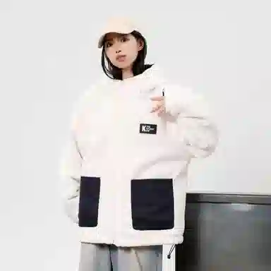 KW Magic Tape Reversible Windproof Hooded Cotton Jacket