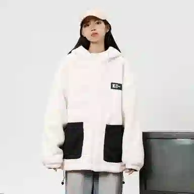 KW Magic Tape Reversible Windproof Hooded Cotton Jacket