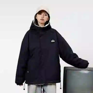 KW Magic Tape Reversible Windproof Hooded Cotton Jacket