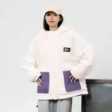 KW Magic Tape Reversible Windproof Hooded Cotton Jacket