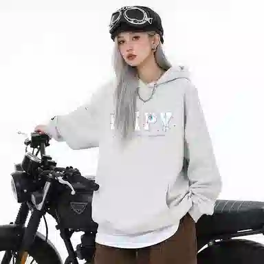 【重磅华棉350g】卡皮巴拉小黄豚 真刺绣烟花彩点毛绒贴布慵懒显瘦美式高街休闲上衣小众日常简约百搭设计感潮流春秋薄款连帽卫衣 男女同款