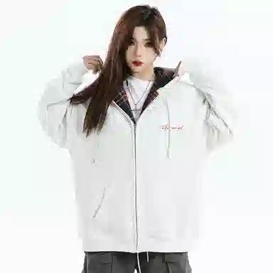 SWAMP AREA Hoodie Plaid Patchwork