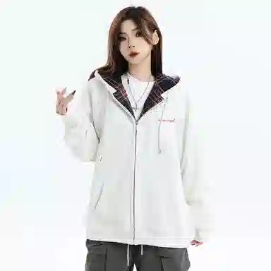 SWAMP AREA Hoodie Plaid Patchwork