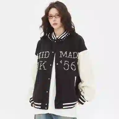 美式复古潮流拼接设计个性百搭棒球服 男女同款