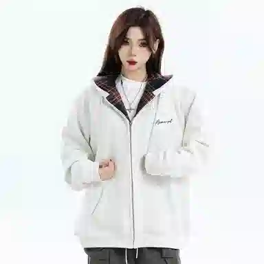 SWAMP AREA Hoodie Plaid Patchwork