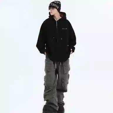 SWAMP AREA Hoodie Plaid Patchwork